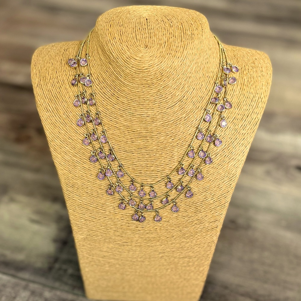 Anne Klein Purple Crystal Necklace